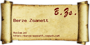 Berze Zsanett névjegykártya